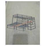 Twin over twin XL & storage staircase W/ 2 Drawers