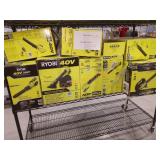 Shelf Lot Ryobi 6- 40v & 2-18v Blowers,Tool Only,