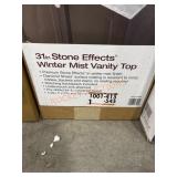 31"  vanity top 4.25" H x 31" W x 22" D