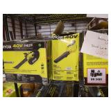 Shelf Lot Ryobi 5- 40v Blowers,Tool Only, NO
