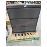 Grey 3-Drawer Filing Cabinet with Anti-Tilt