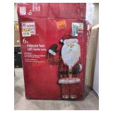 6ft Iridescent Twist LED Sparkling Santa