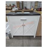 HDC Ainsley 36" Vanity, White w/ Black Top