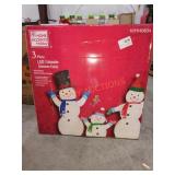 3pc LED Collapsible Snowmen Family