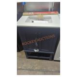 34in by 24in blue vanity with white top