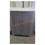 33in by 35in Gray vanity with white top