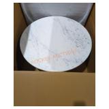Round Marble Top Coffee Table with a Hammered