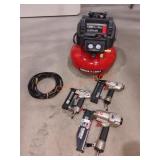 Porter Cable 6 Gal. Air Compressor & 3 Nailers
