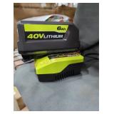 Ryobi 40v 6 ah battery and charger
