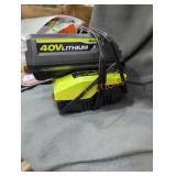 Ryobi 40v 4 ah battery and charger