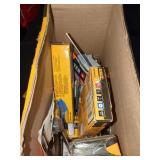 Box Lot DeWalt Staples, and Nails, Small Tools,