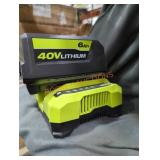 Ryobi 40v 6 ah battery and charger