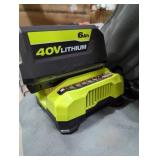 Ryobi 40v 6 ah battery and charger