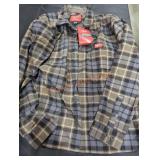 Milwaukee Large Flannel Shirt, Gray/Blue