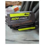 Ryobi 40v 6 ah battery and charger