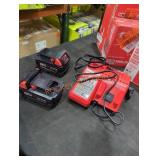 2 Milwaukee M18 5 ah batteries and charger