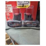 2 Milwaukee M12 3 ah batteries