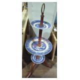 Three Tier Blue China Stand