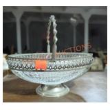 Vintage Metal Basket with Crystal Glass Insert