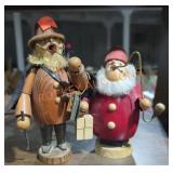 German made Carved Wood Smoking Men