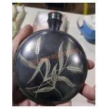 Vintage Wheat Print Flask