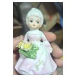 Vintage birthmonth  procelain small dolls