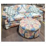 Vintage Floral Couch and Ottoman