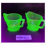 Vintage uranium/ vasaline glass diamond pattern