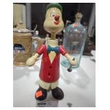 Wooden Clown Coin Bank