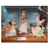 Three Vintage Annalee Dolls