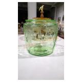 Vintage uranium /vasaline glass biscuit jar