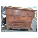 Vintage Wooden Three Drawer Chest
