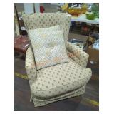 Floral Beige Accent Chair