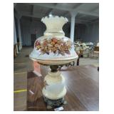Vintage Floral Parlor Hurricane Lamp