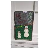 Snowman painted slate tile