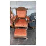 Vintage East lake style sitting chair with ottoman