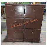 Two Brown Painted storage units