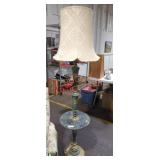 Green Marble & Bronze Table Lamp