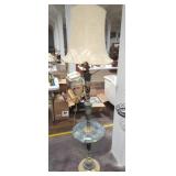 Green Marble & Bronze Table Lamp