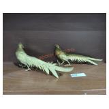 Vintage MCM Brass Pheasant Statues