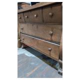 Antique  claw foot dresser with mirror (contents