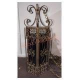 Vintage Gothic Stained Glass Swing Lamp