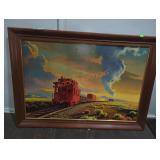 P. Detlefsen "The Red Caboose" Framed Art Print