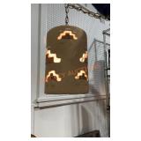 Vintage sand paint southwestern swag light