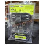 2 Ryobi 18v 4 ah batteries