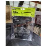 2 Ryobi 18v 4 ah batteries