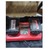 Milwaukee M18 dual 2 ah batteries and charger
