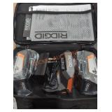 RIDGID 4 Ah Lithium 18V charger/ 2X Batteries