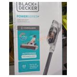Black and Decker cordless stick vacuum;