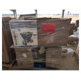 Pro Rock Salt Spreader, Trash Cans, Rug, Pallet